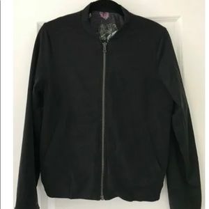 Lululemon black and floral print reversible bomber jacket